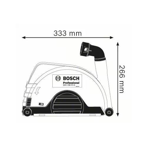 Odsávací kryt BOSCH GDE 230 FC-S pre 230mm uhlové brúsky