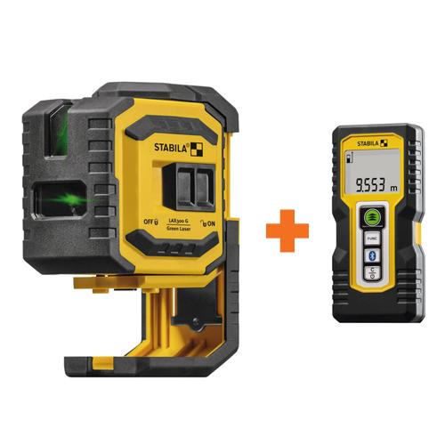 Samonivelačný krížový laser STABILA LAX 300 GREEN + diaľkomer STABILA LD 250 BT 50m