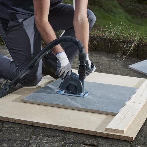 Vodiaci nástavec WOLFCRAFT pre uhlovú brúsku s odsávaním