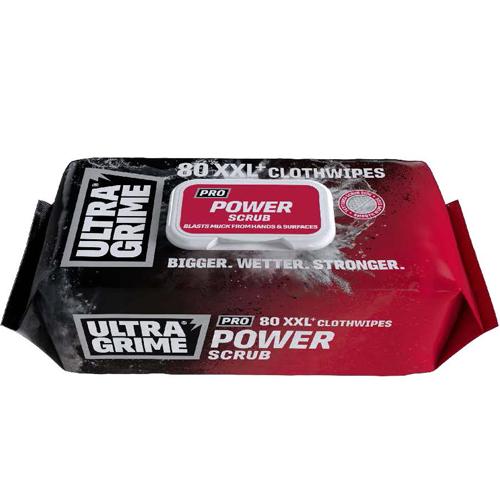 Profi čistiace obrúsky ULTRAGRIME® POWER SCRUB 80ks XXL