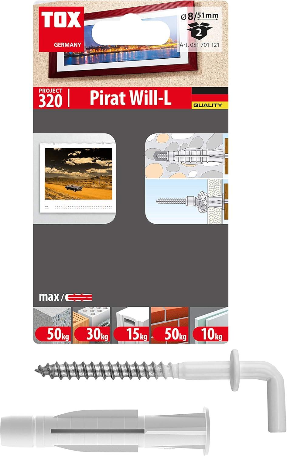 TOX Pirat Will-L BLISTER - 2ks hak 