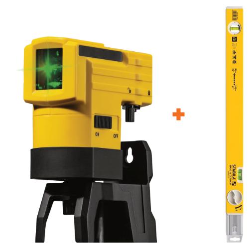Sada laser STABILA LAX 50 G + teleskopická vodováha 80T/60-150cm ZADARMO
