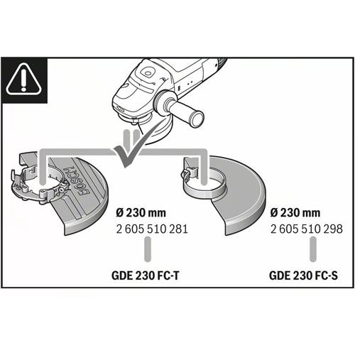 Odsávací kryt BOSCH GDE 230 FC-S pre 230mm uhlové brúsky