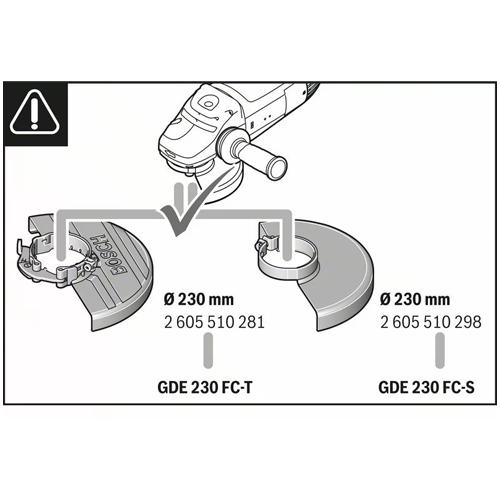 Odsávací kryt BOSCH GDE 230 FC-T pre 230mm uhlové brúsky