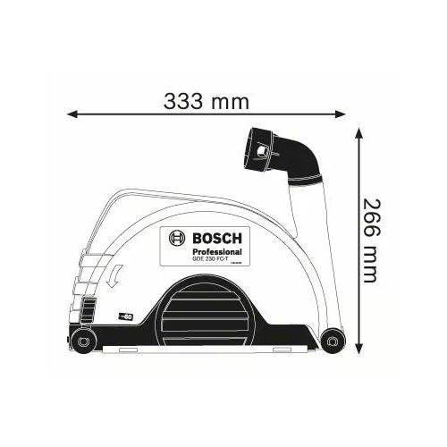 Odsávací kryt BOSCH GDE 230 FC-T pre 230mm uhlové brúsky