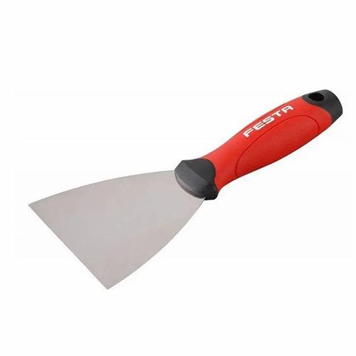 Špachtľa nerezová 100mm s gumovou ručkou FESTA