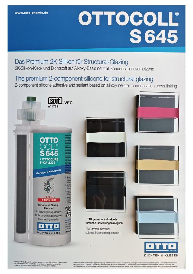 Štrukturálne SG 2-K lepidlo OTTOCOLL S645 490ml 