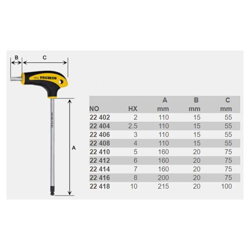 Skrutkovač PROXXON L-Griff HX IMBUS s rukoväťou