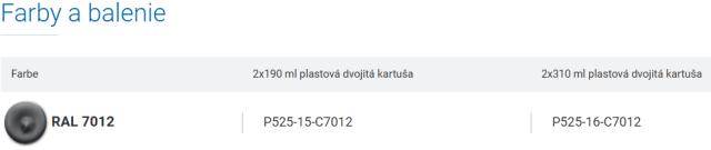 Dvojzložkové PU lepidlo na AL konštrukcie OTTOCOLL® P525 2 x 310 ml