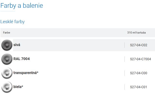 Potravinársky silikón OTTOSEAL S27 310 ml